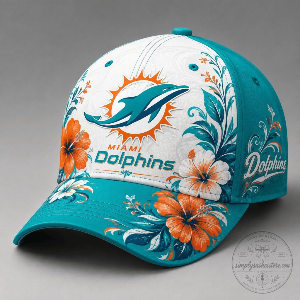 Miami Dolphins National Football League Tropical Floral Cap Hat Miami Dolphins National Football League Tropical Floral Cap Hat