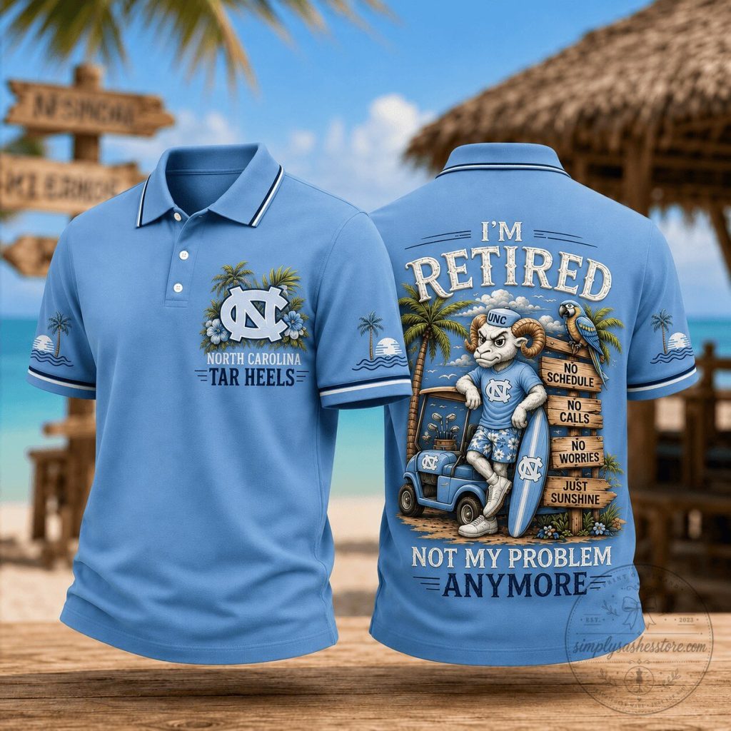 North Carolina Tar Heels Retired Beach Life Polo Shirt North Carolina Tar Heels Retired Beach Life Polo Shirt