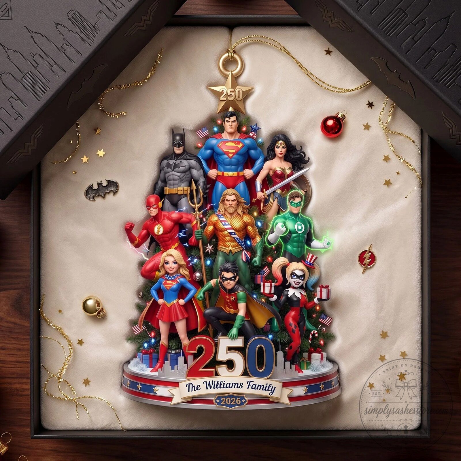 Justice League Superhero Christmas Tree Personalized Family Ornament 10 Justice League Superhero Christmas Tree Personalized Family Ornament
