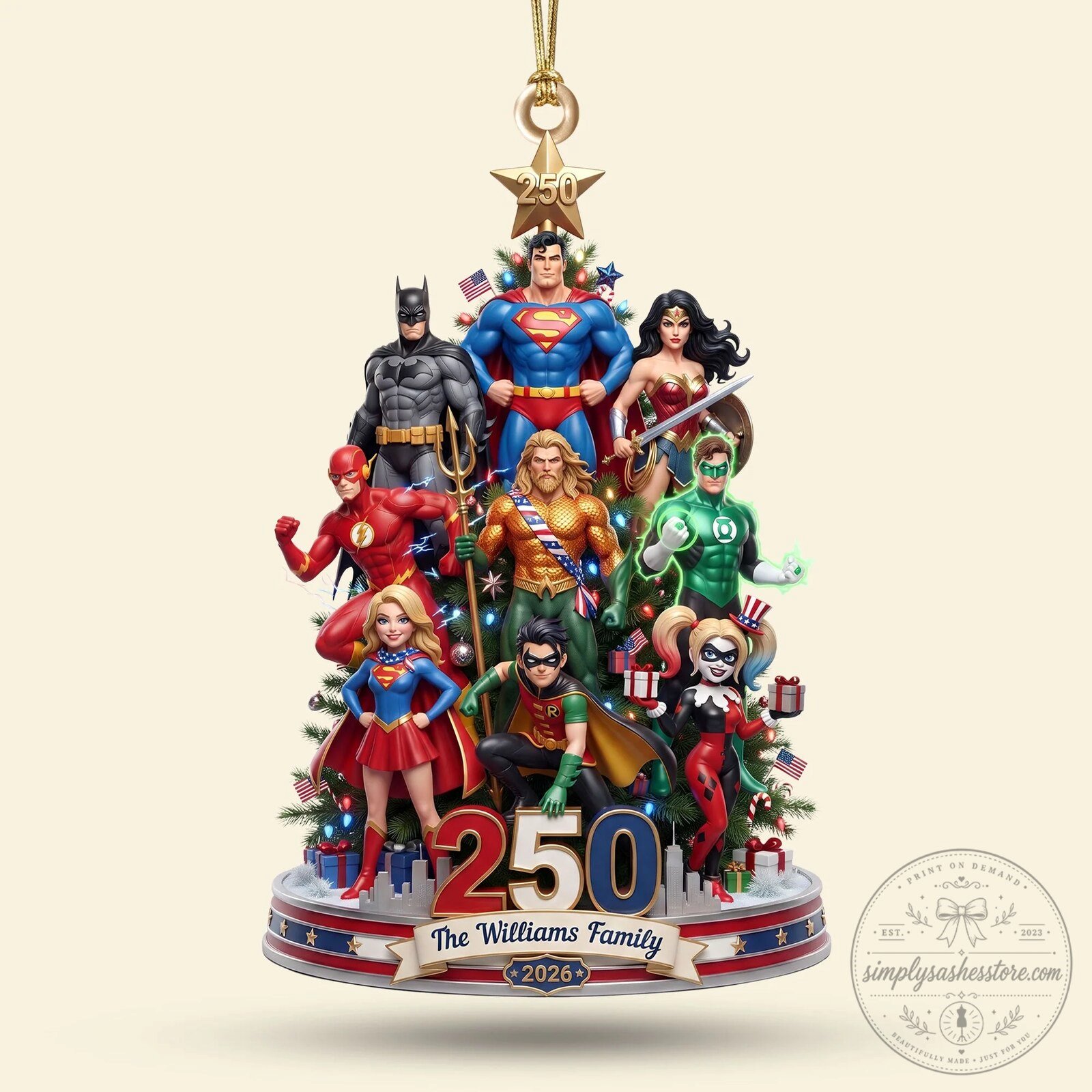 Justice League Superhero Christmas Tree Personalized Family Ornament 11 Justice League Superhero Christmas Tree Personalized Family Ornament
