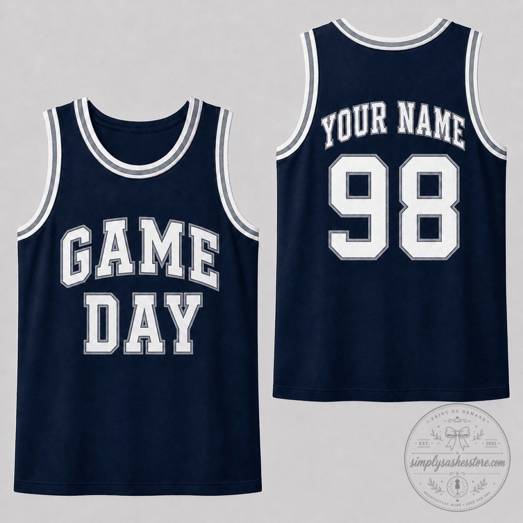 Personalized Game Day Custom Name Number Navy Blue Basketball Jersey Personalized Game Day Custom Name Number Navy Blue Basketball Jersey