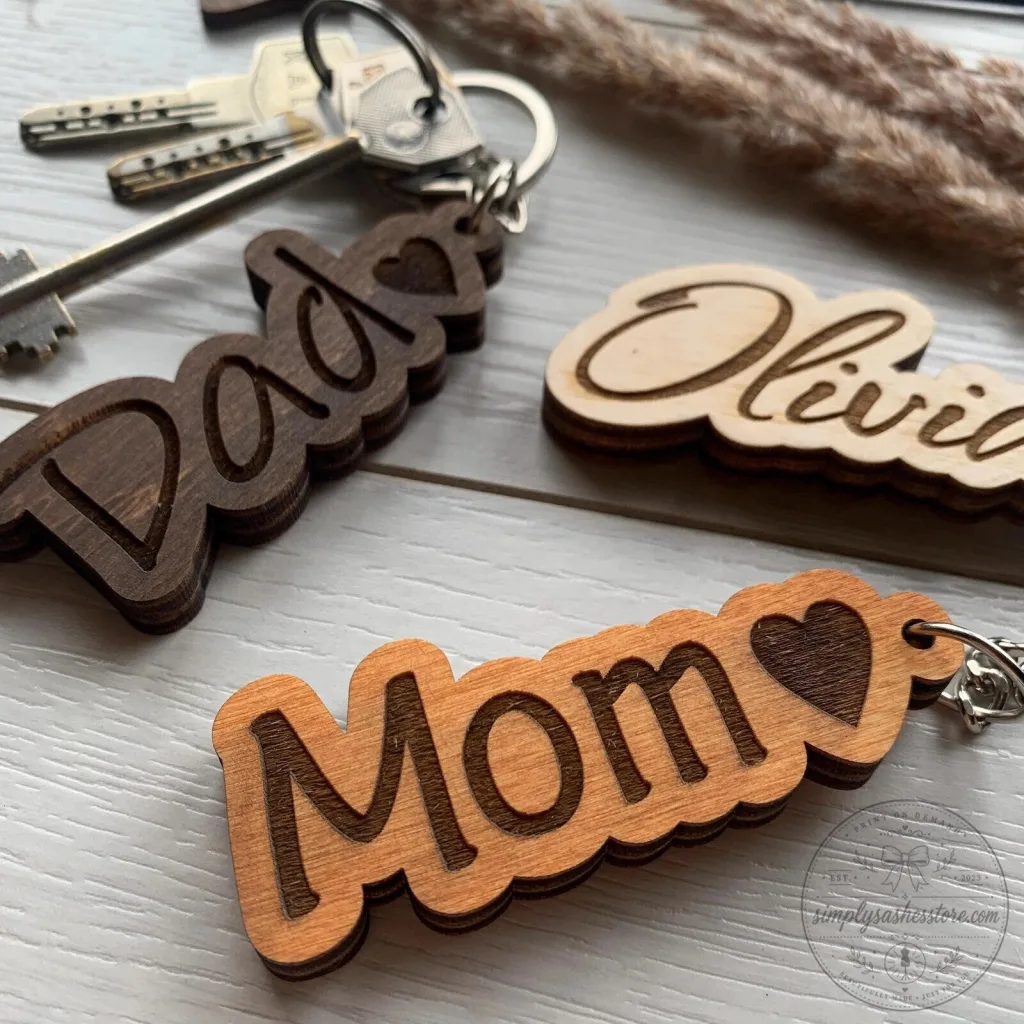 Personalized Engraved Wooden Name Keychain Custom Gift Personalized Engraved Wooden Name Keychain Custom Gift