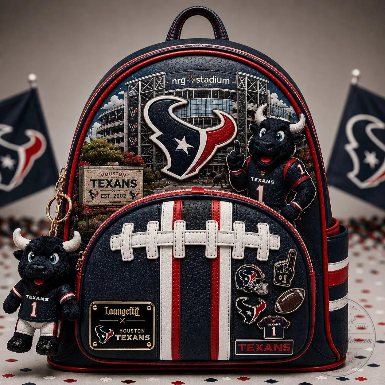 Houston Texans NRG Stadium Football Team Backpack 2 Houston Texans NRG Stadium Football Team Backpack