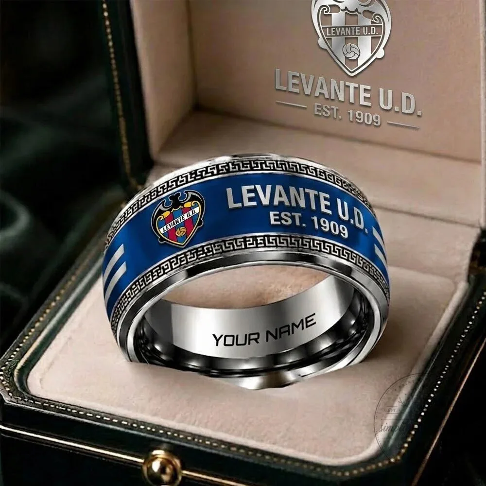 Levante Union Deportiva Football Club Personalized Silver Ring 2 Levante Union Deportiva Football Club Personalized Silver Ring