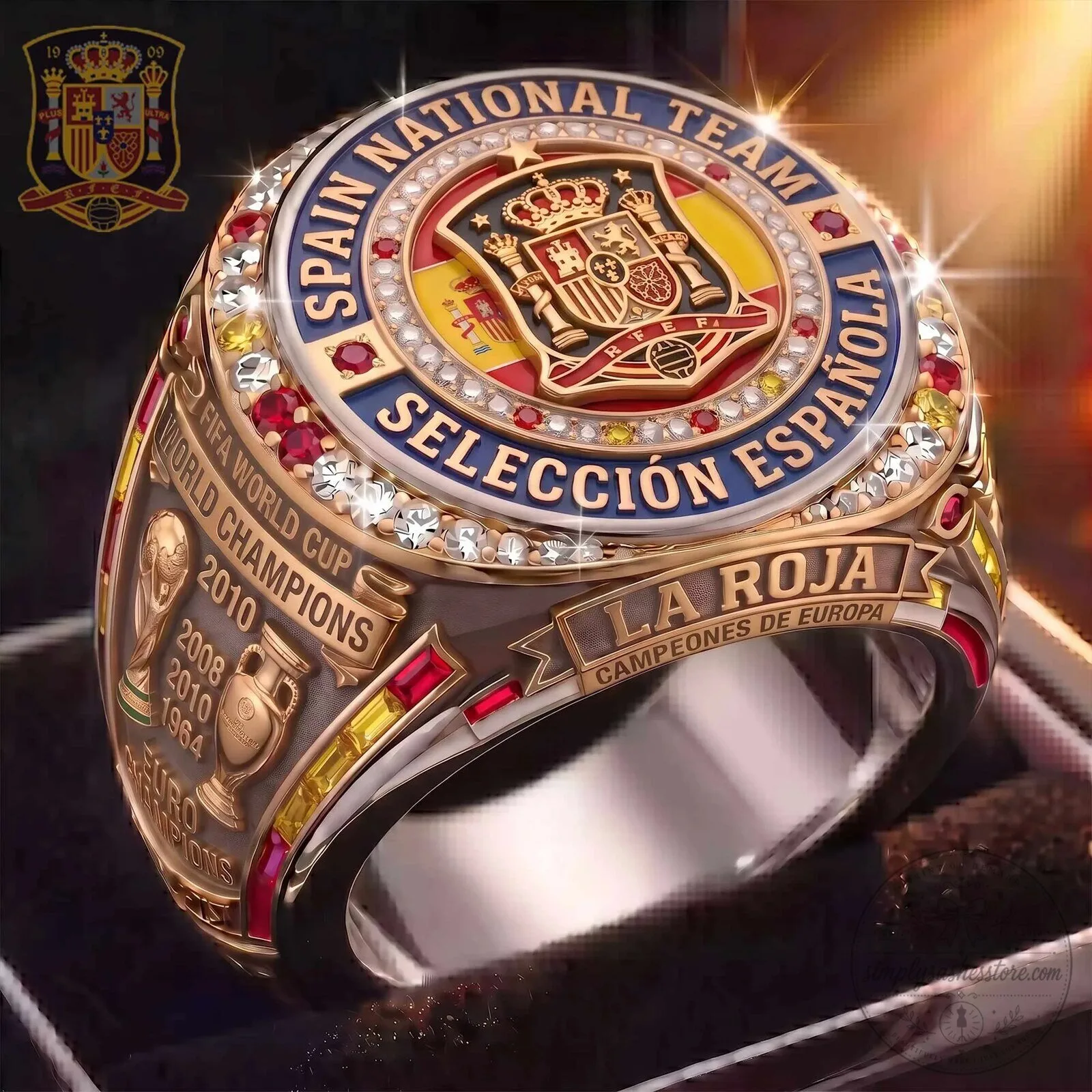 Spain National Team FIFA World Cup Champions La Roja Commemorative Ring 5 Spain National Team FIFA World Cup Champions La Roja Commemorative Ring