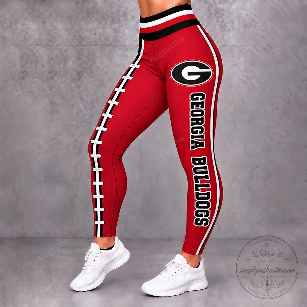 Georgia Bulldogs Football Team Sports Fan Leggings