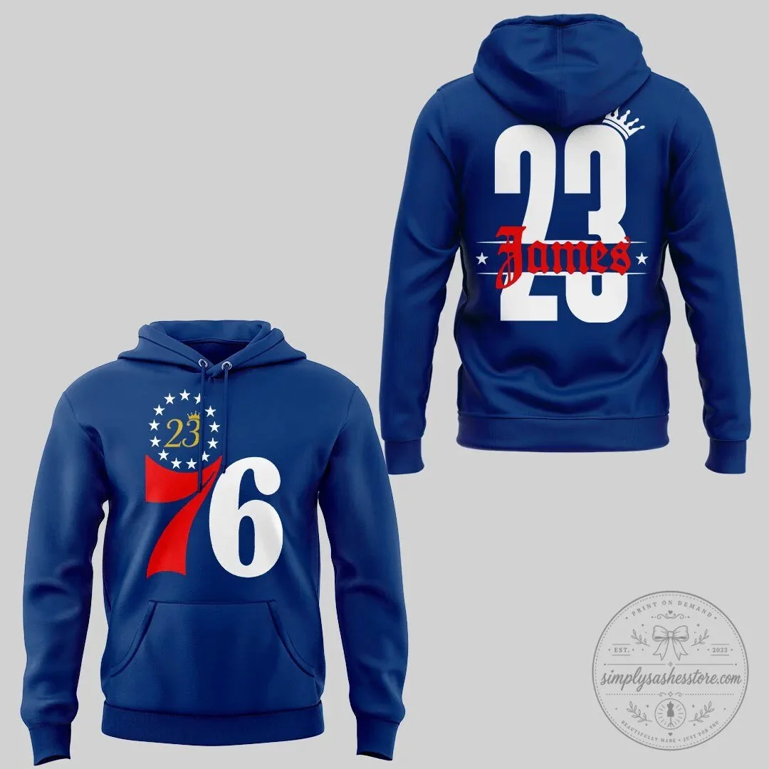 Philadelphia 76ers LeBron James 23 Blue Basketball Fan Hoodie 7 Philadelphia 76ers LeBron James 23 Blue Basketball Fan Hoodie