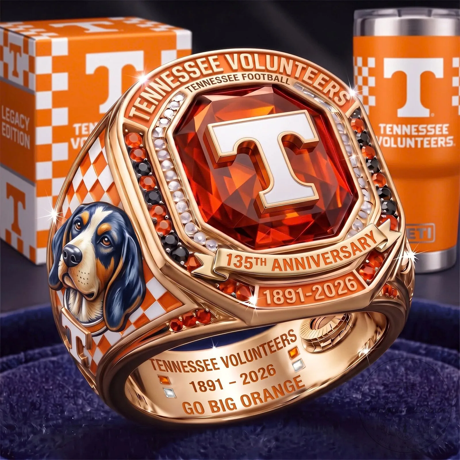 Tennessee Volunteers 135th Anniversary Commemorative Football Championship Ring