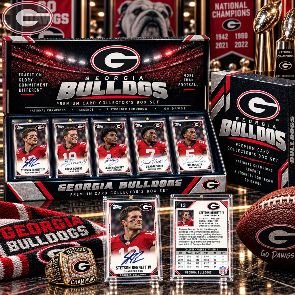 georgia-bulldogs-premium-card-collector-s-box-set-with-stetson-bennett-iv-autograph-featured Georgia Bulldogs Premium Card Collector's Box Set with Stetson Bennett IV Autograph