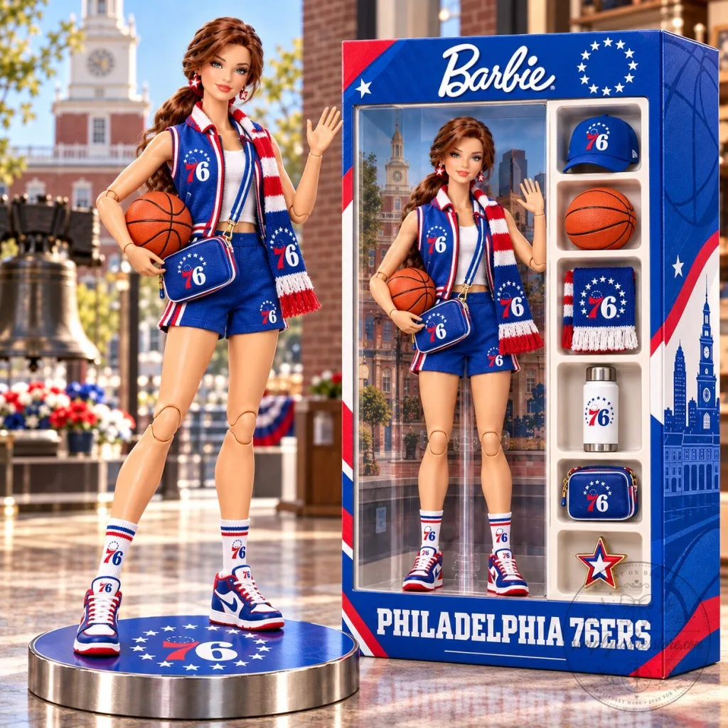 Barbie Philadelphia 76ers Commemorative Collectible Doll Figure Barbie Philadelphia 76ers Commemorative Collectible Doll Figure