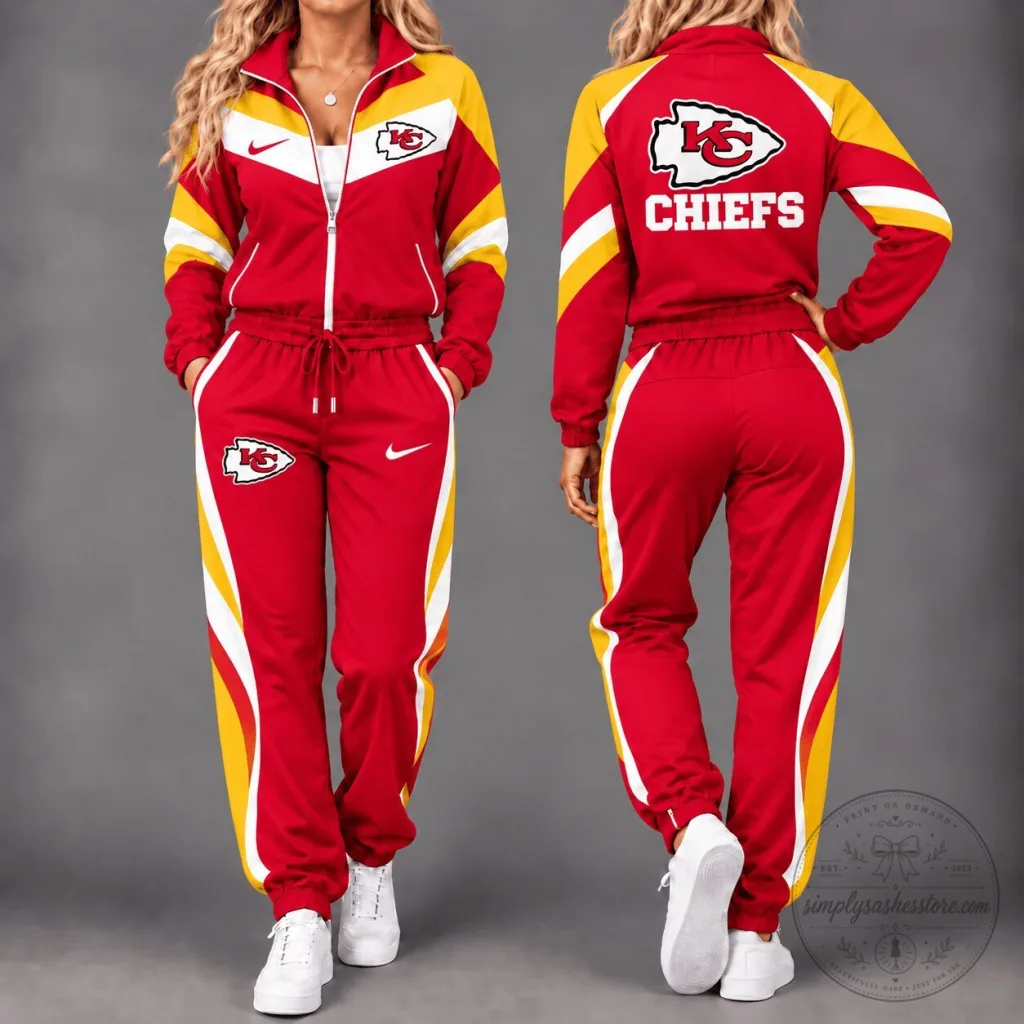 Kansas City Chiefs National Football League Red Yellow White Tracksuit Kansas City Chiefs National Football League Red Yellow White Tracksuit