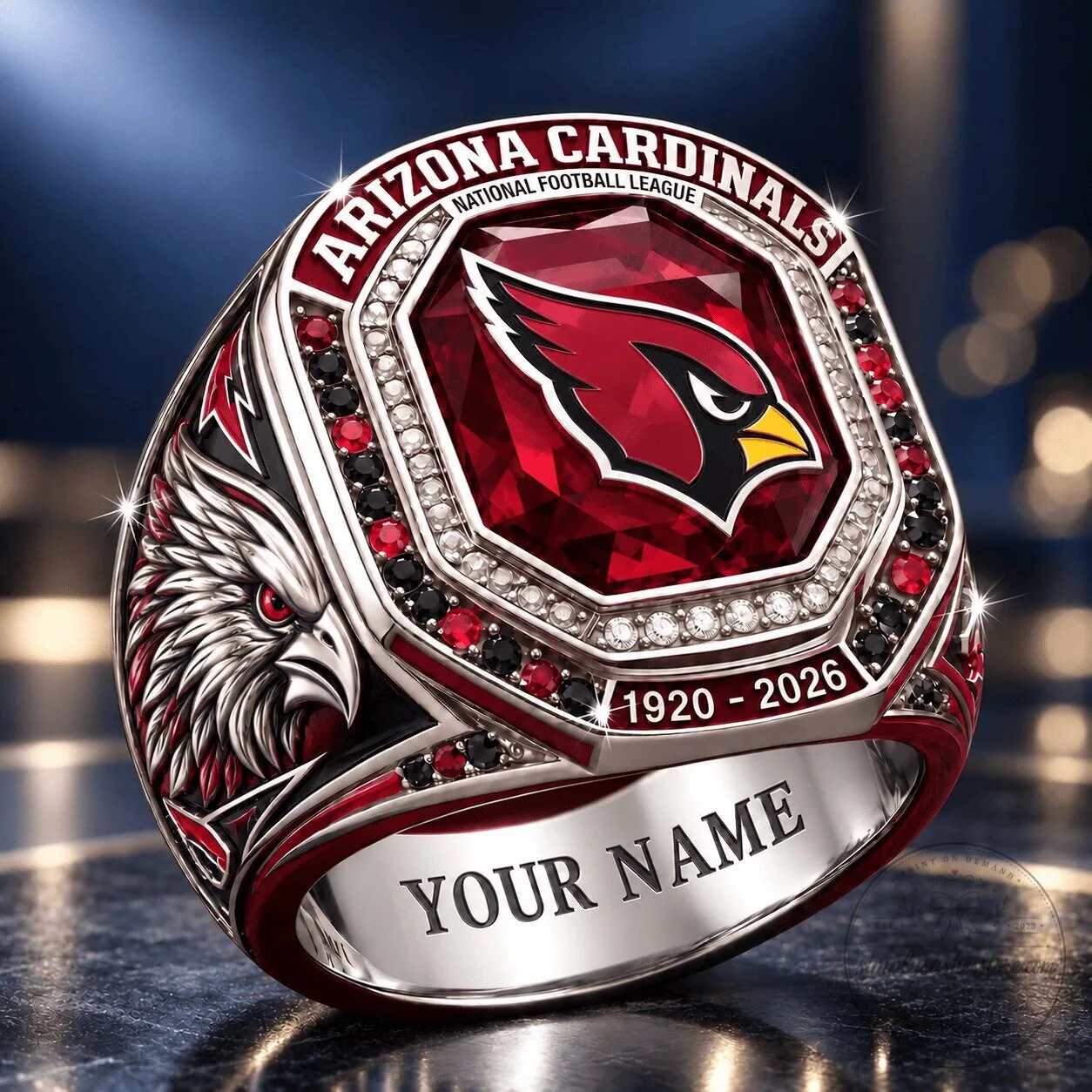 Arizona Cardinals National Football League Championship Ring Custom Engraved