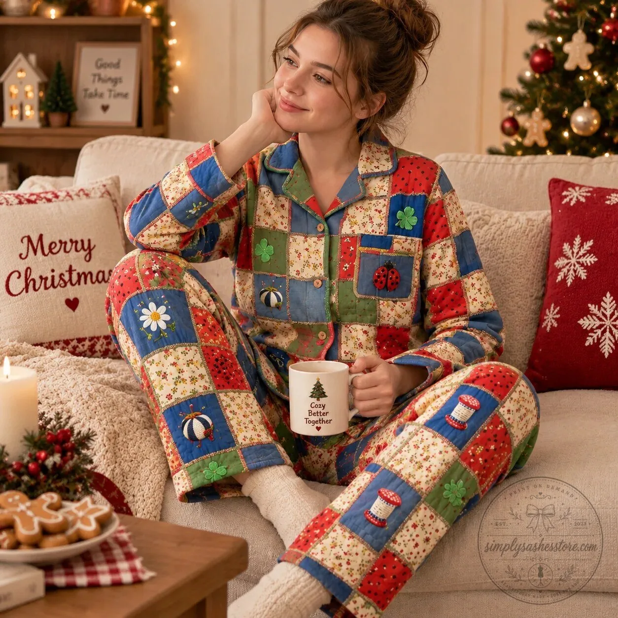 Cozy Patchwork Quilted Pajama Set for Sewing Lovers 11 Cozy Patchwork Quilted Pajama Set for Sewing Lovers