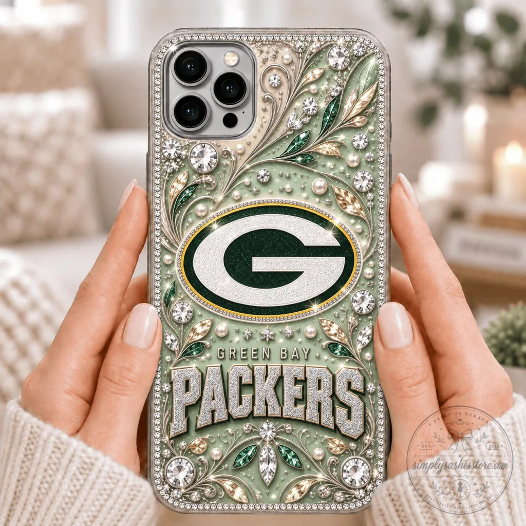 Green Bay Packers NFL Football Team Rhinestone Bling Phone Case Green Bay Packers NFL Football Team Rhinestone Bling Phone Case