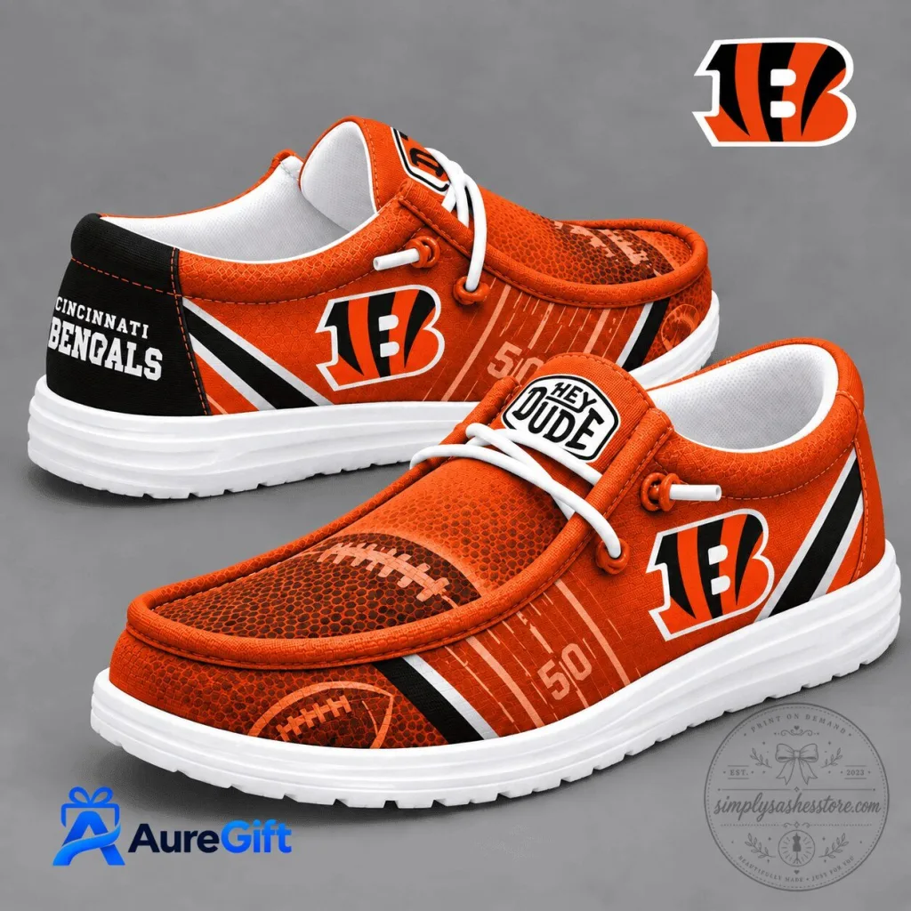 Cincinnati Bengals Football Team Logo Orange White Shoes Cincinnati Bengals Football Team Logo Orange White Shoes