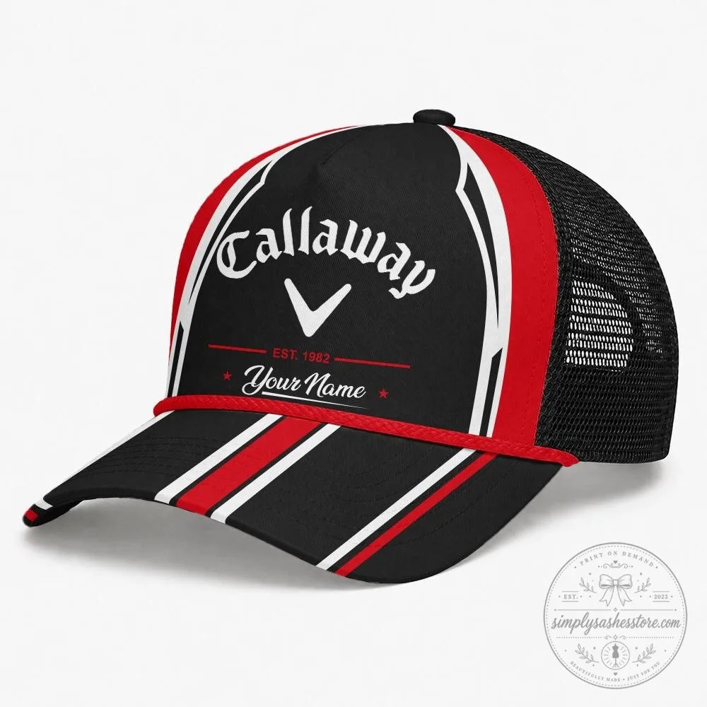 Callaway Golf Black Orange White Striped Custom Name Trucker Hat Neck Gaiter Set 26 Callaway Golf Black Orange White Striped Custom Name Trucker Hat Neck Gaiter Set