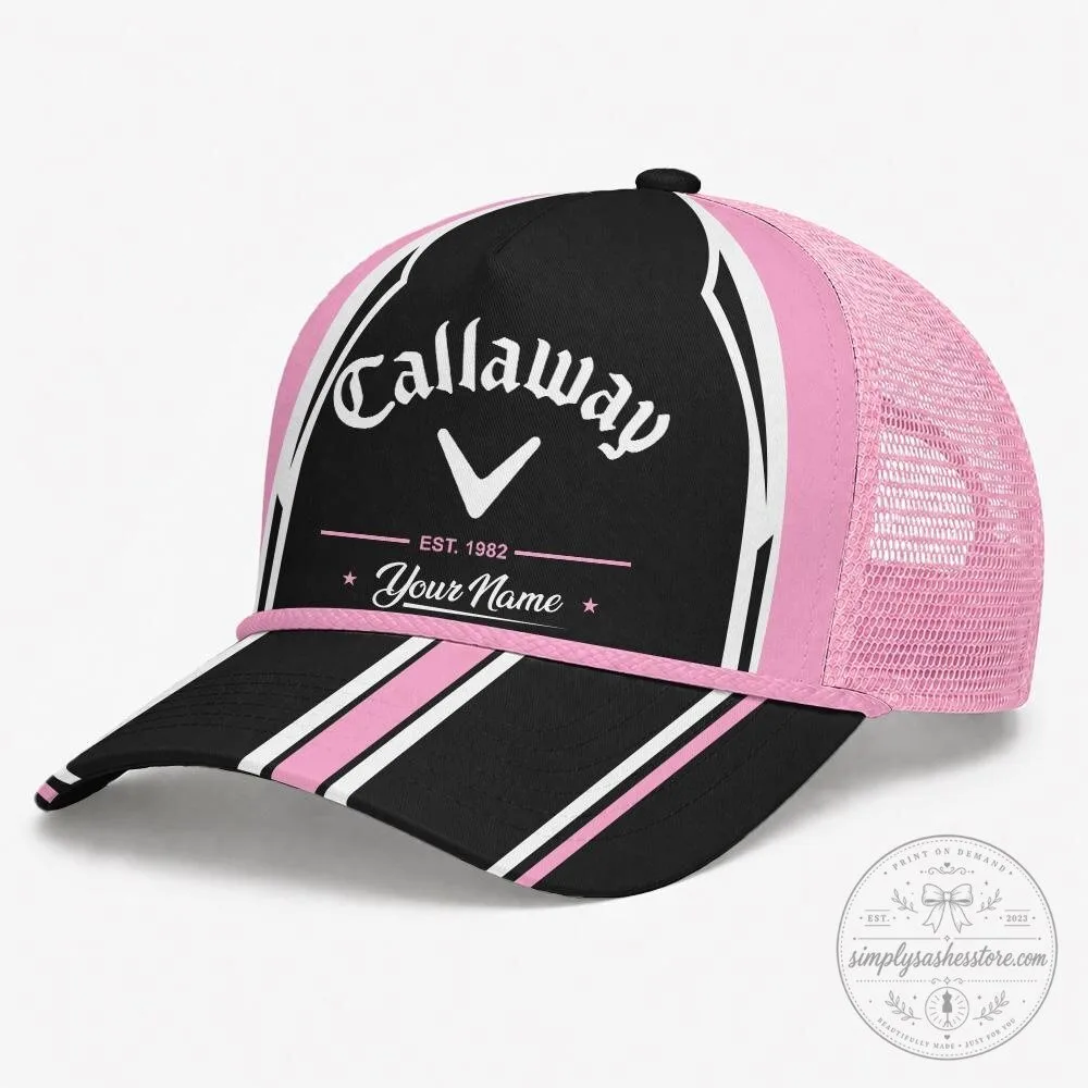 Callaway Golf Black Orange White Striped Custom Name Trucker Hat Neck Gaiter Set 28 Callaway Golf Black Orange White Striped Custom Name Trucker Hat Neck Gaiter Set