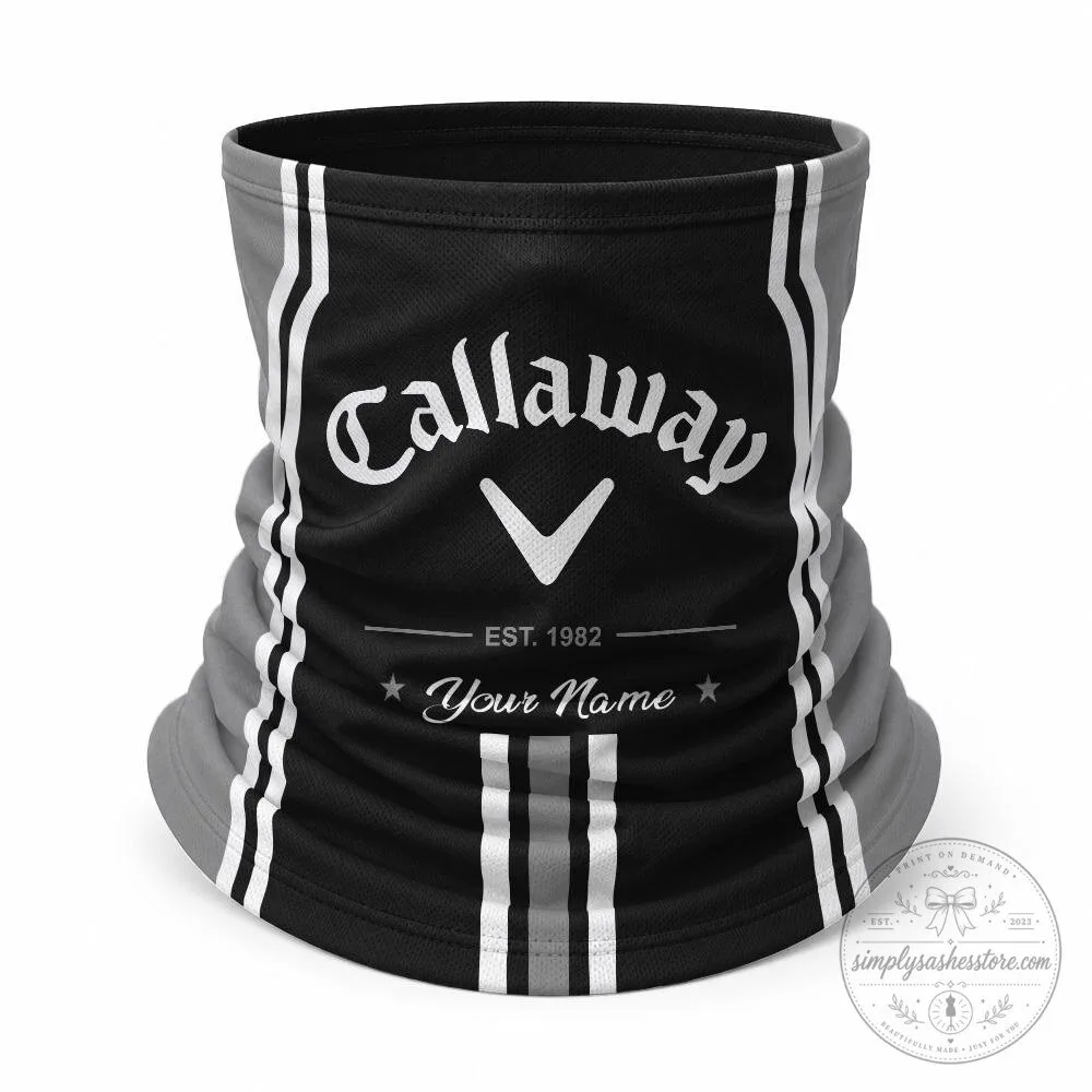 Callaway Golf Black Orange White Striped Custom Name Trucker Hat Neck Gaiter Set 29 Callaway Golf Black Orange White Striped Custom Name Trucker Hat Neck Gaiter Set
