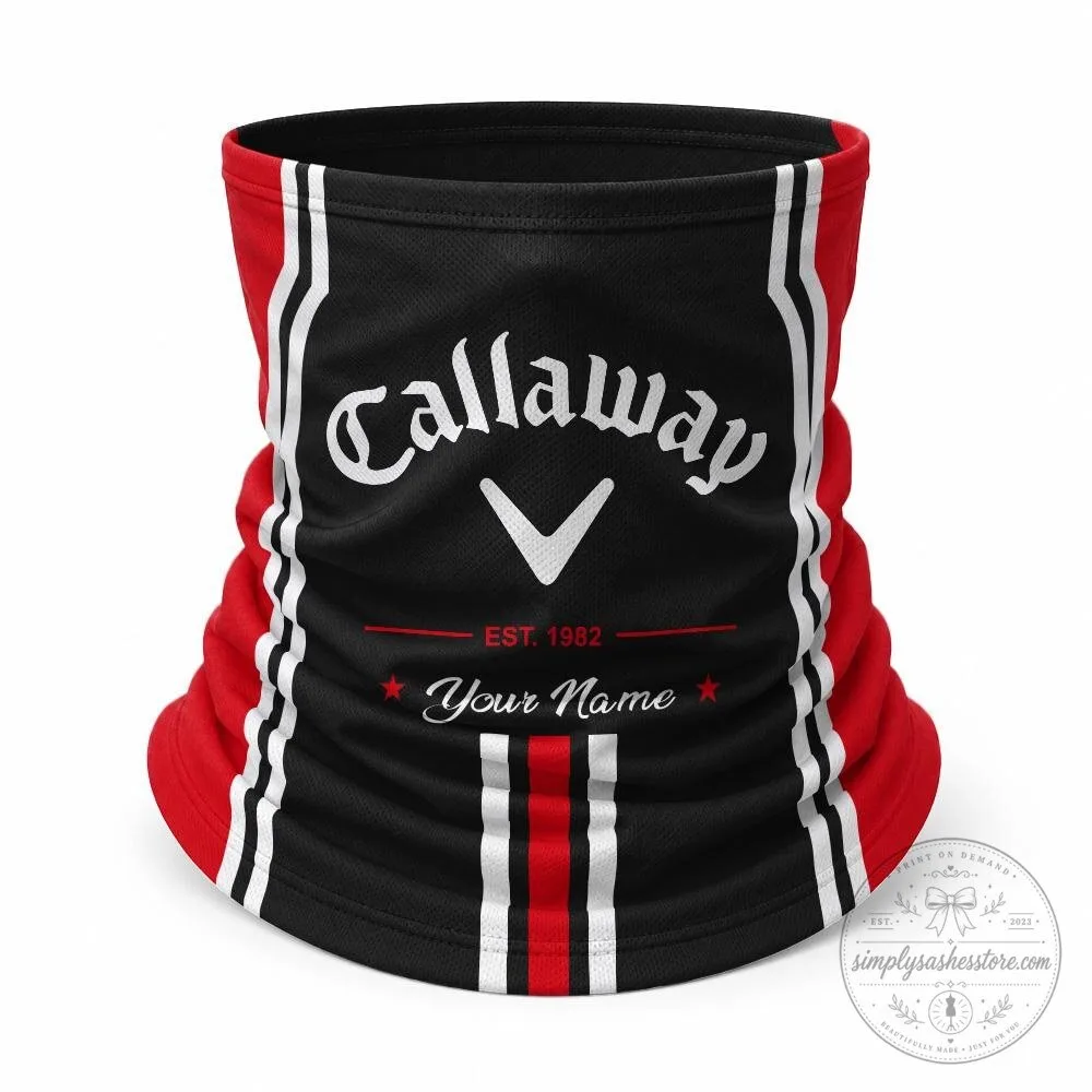 Callaway Golf Black Orange White Striped Custom Name Trucker Hat Neck Gaiter Set 32 Callaway Golf Black Orange White Striped Custom Name Trucker Hat Neck Gaiter Set