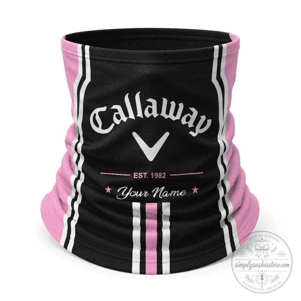 Callaway Golf Black Orange White Striped Custom Name Trucker Hat Neck Gaiter Set 34 Callaway Golf Black Orange White Striped Custom Name Trucker Hat Neck Gaiter Set