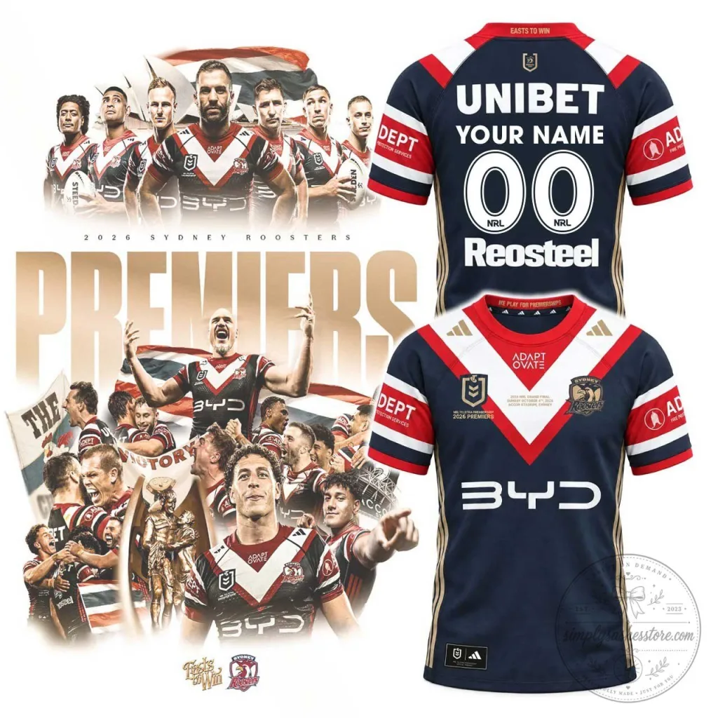 Sydney Roosters 2026 National Rugby League Premiers Custom Rugby Jersey Sydney Roosters 2026 National Rugby League Premiers Custom Rugby Jersey
