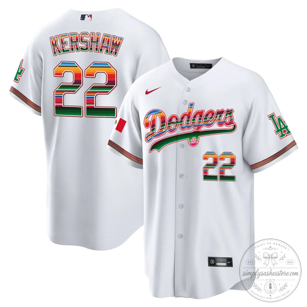 Los Angeles Dodgers Clayton Kershaw Mexico Baseball Jersey Los Angeles Dodgers Clayton Kershaw Mexico Baseball Jersey