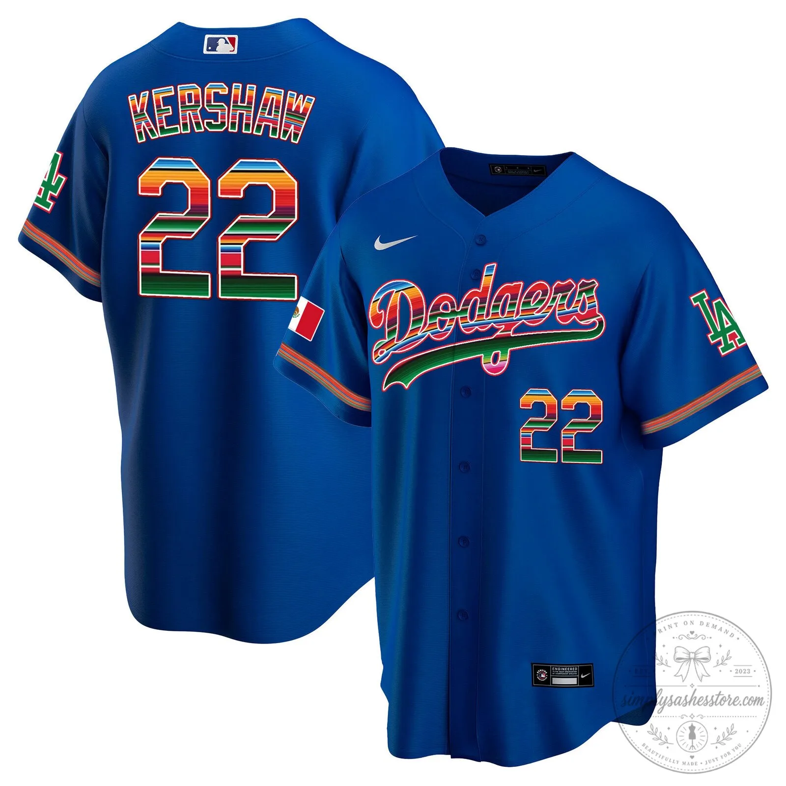Los Angeles Dodgers Clayton Kershaw Mexico Baseball Jersey 12 Los Angeles Dodgers Clayton Kershaw Mexico Baseball Jersey