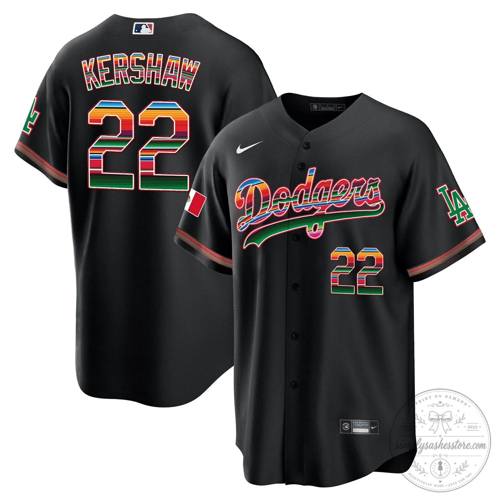 Los Angeles Dodgers Clayton Kershaw Mexico Baseball Jersey 13 Los Angeles Dodgers Clayton Kershaw Mexico Baseball Jersey