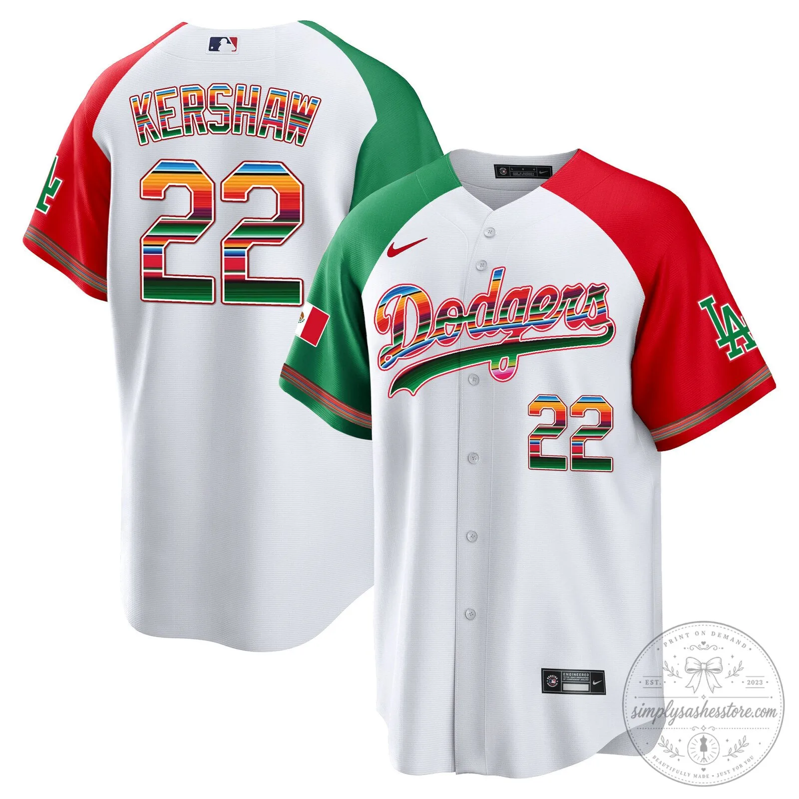 Los Angeles Dodgers Clayton Kershaw Mexico Baseball Jersey 14 Los Angeles Dodgers Clayton Kershaw Mexico Baseball Jersey