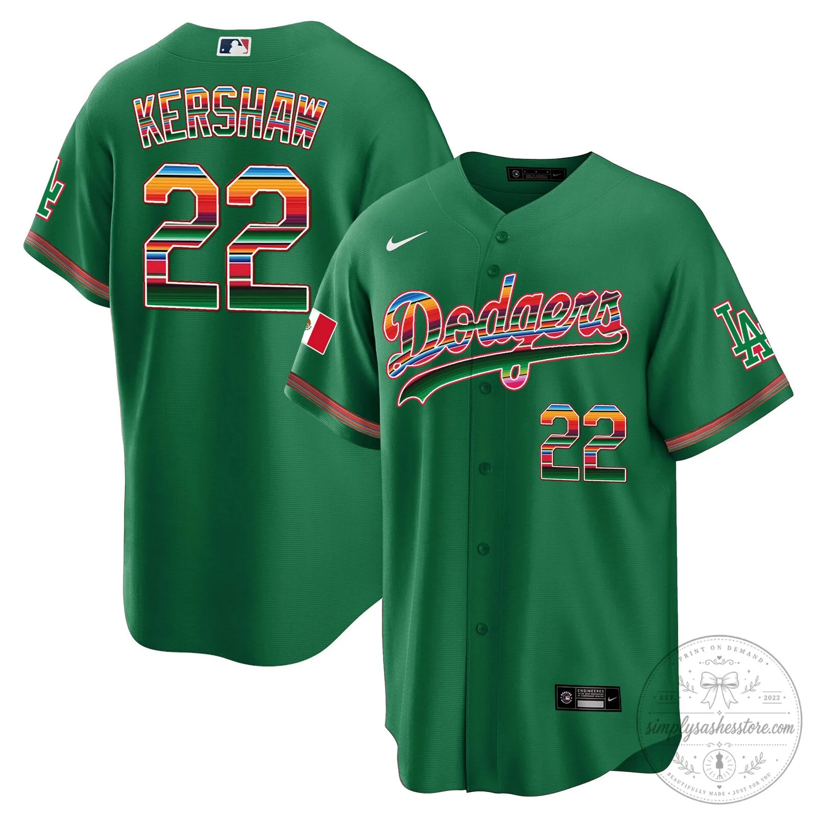 Los Angeles Dodgers Clayton Kershaw Mexico Baseball Jersey 15 Los Angeles Dodgers Clayton Kershaw Mexico Baseball Jersey