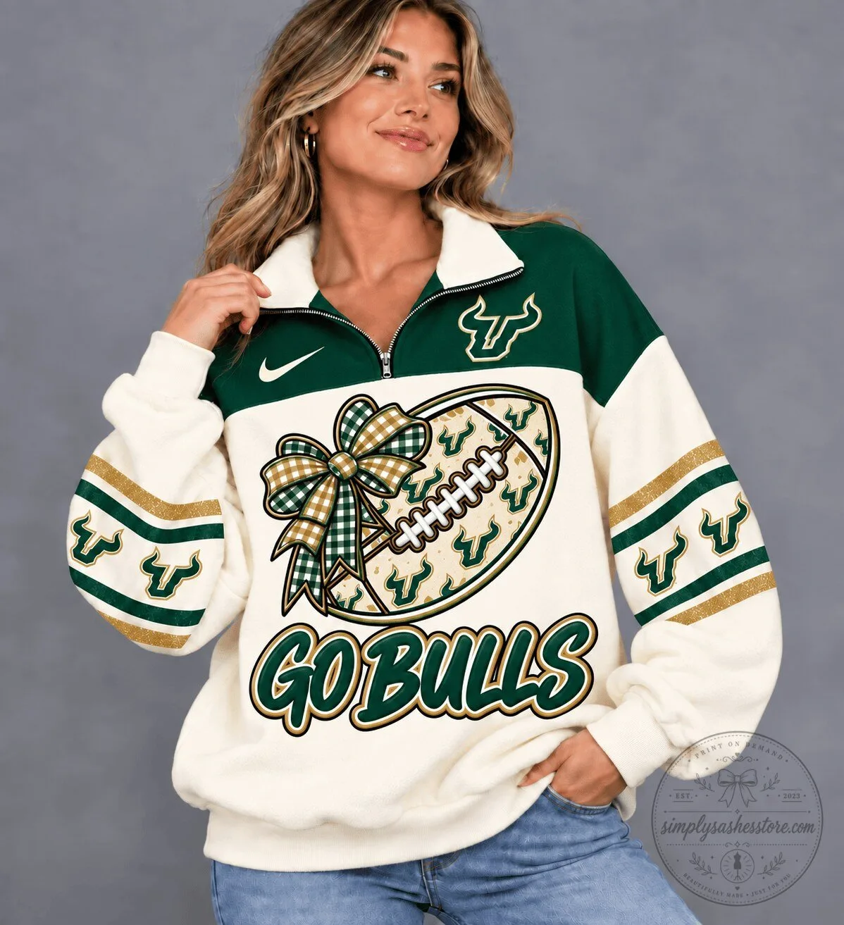 South Florida Bulls Football Quarter-Zip Sweatshirt for Women 2 South Florida Bulls Football Quarter-Zip Sweatshirt for Women