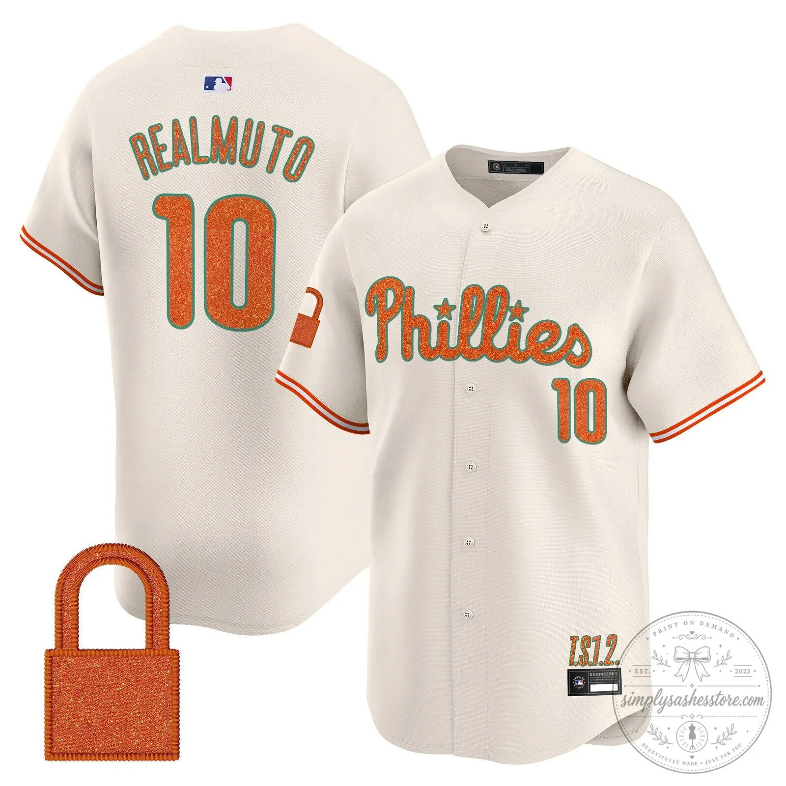 Taylor Swift Philadelphia Phillies Baseball Jersey - Cream White 57 Taylor Swift Philadelphia Phillies Baseball Jersey - Cream White