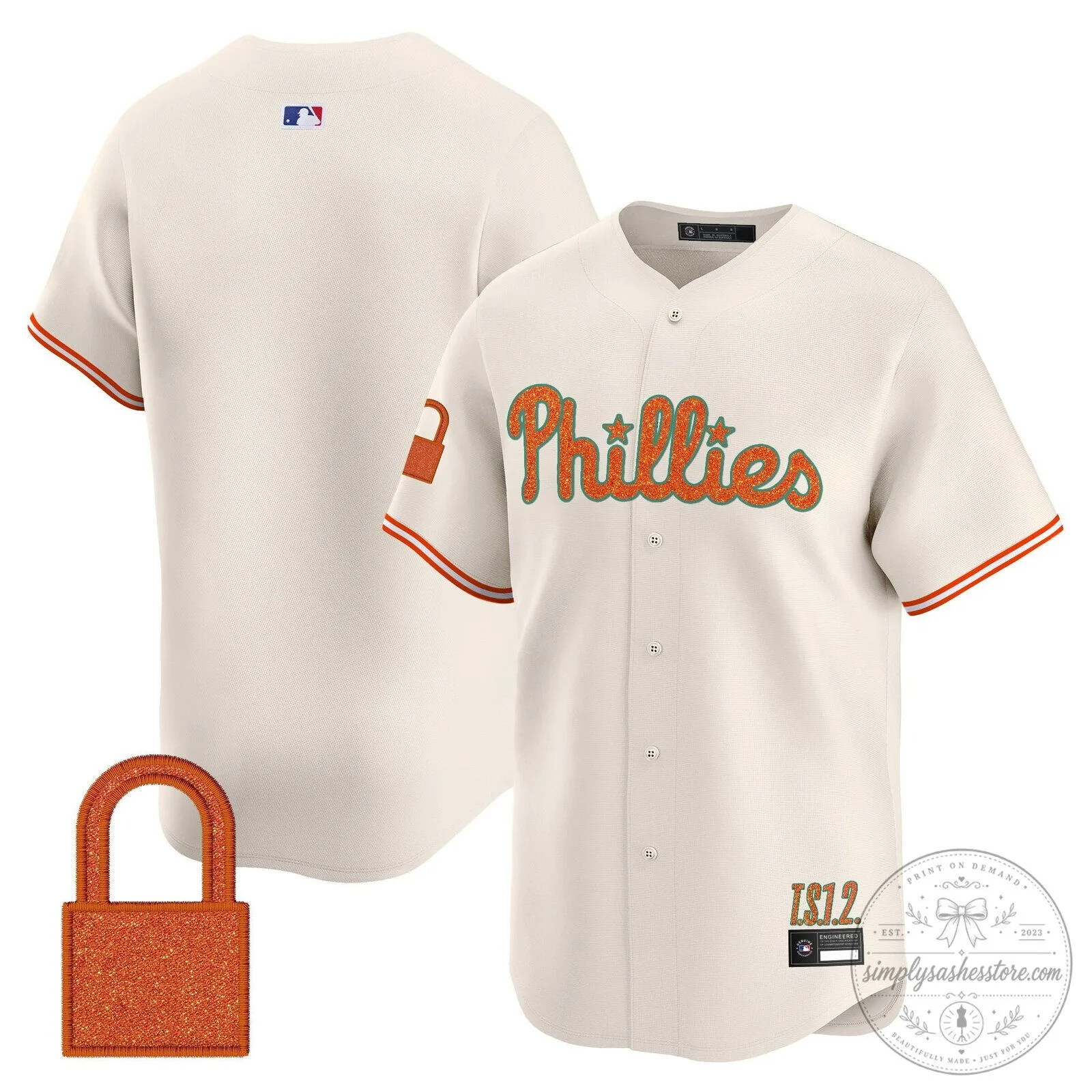 Taylor Swift Philadelphia Phillies Baseball Jersey - Cream White 61 Taylor Swift Philadelphia Phillies Baseball Jersey - Cream White