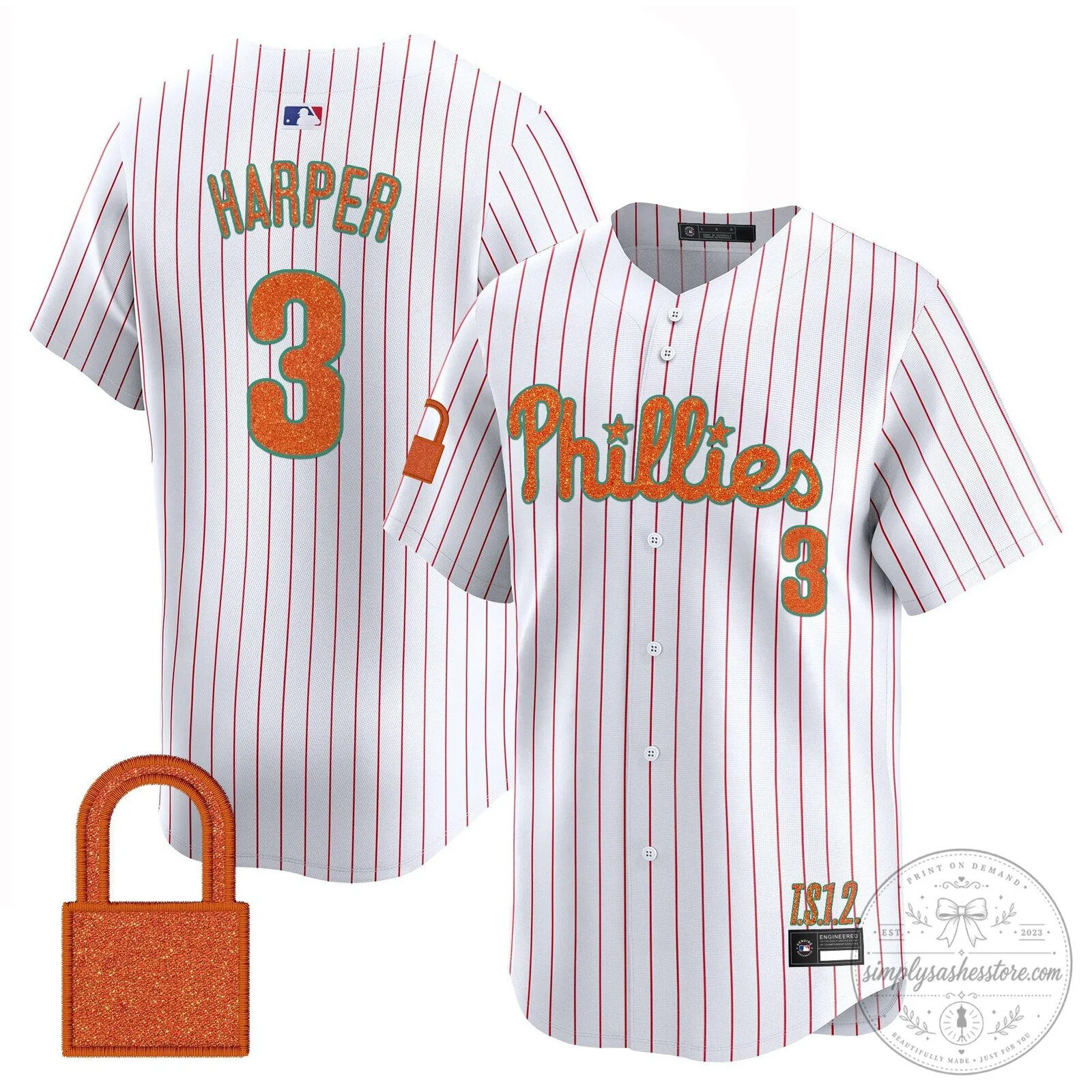 Taylor Swift Philadelphia Phillies Baseball Jersey - Cream White 64 Taylor Swift Philadelphia Phillies Baseball Jersey - Cream White