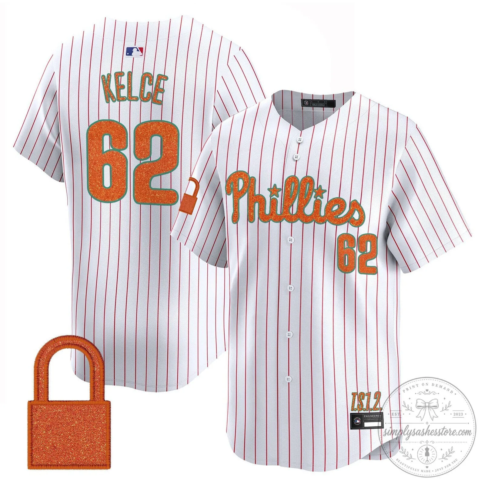 Taylor Swift Philadelphia Phillies Baseball Jersey - Cream White 70 Taylor Swift Philadelphia Phillies Baseball Jersey - Cream White