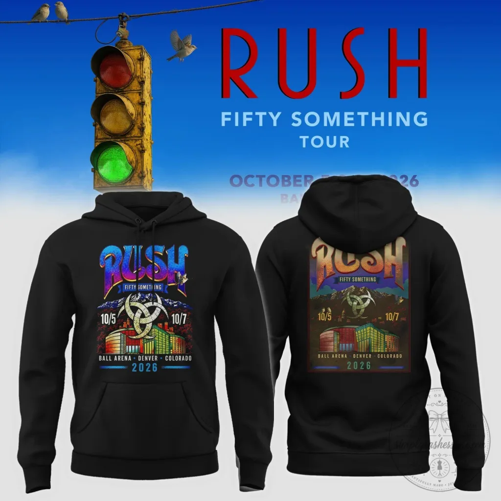 Rush Fifty Something Tour 2026 Denver Colorado Concert Black Hoodie Rush Fifty Something Tour 2026 Denver Colorado Concert Black Hoodie