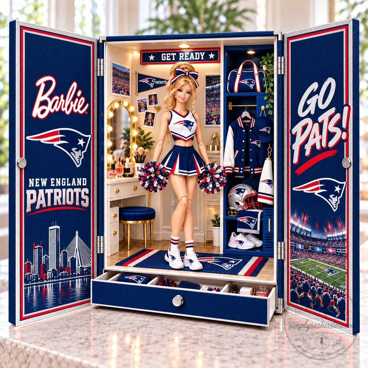 New England Patriots Barbie Doll Collectible Commemorative Figure 1 New England Patriots Barbie Doll Collectible Commemorative Figure