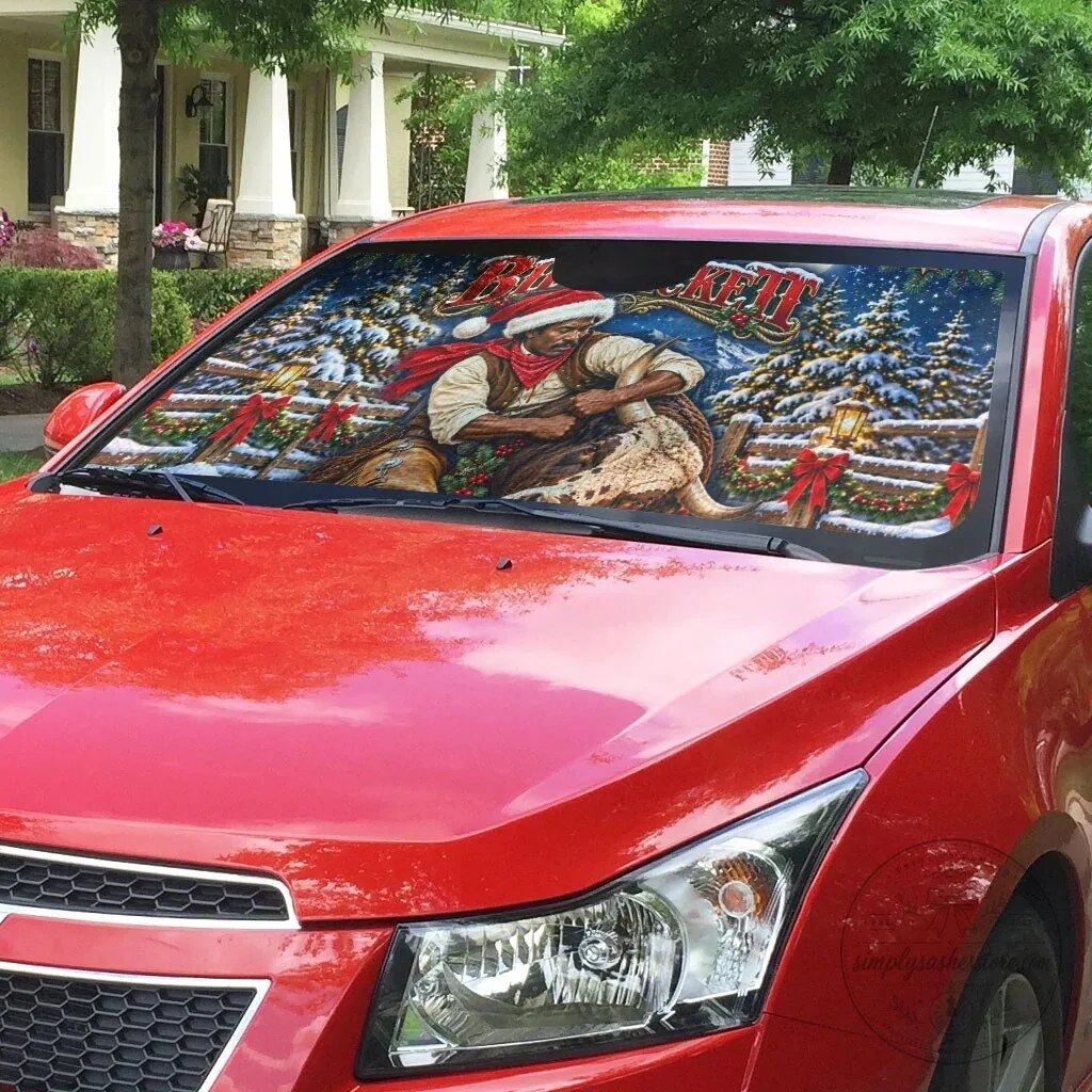 Bill Pickett Christmas Bull Rider Snowy Winter Western Rodeo Night Car Sunshade 8 Bill Pickett Christmas Bull Rider Snowy Winter Western Rodeo Night Car Sunshade