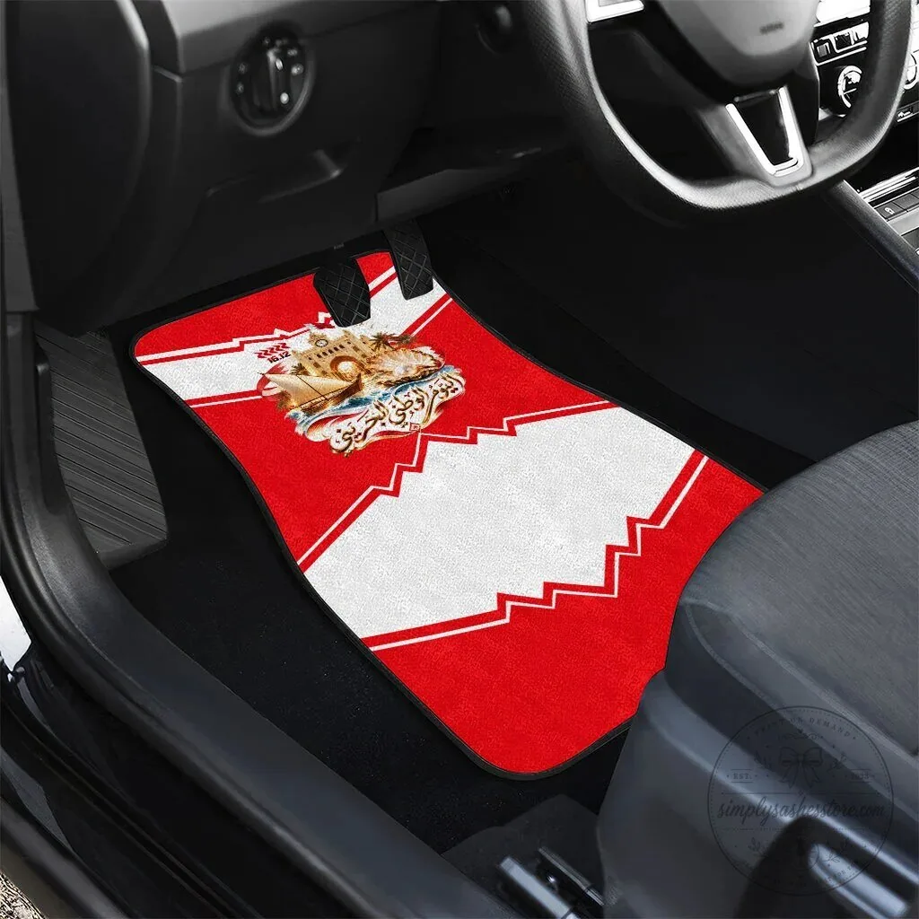 Bahrain National Day Flag Emblem Vintage Collage Car Mat Set 13 Bahrain National Day Flag Emblem Vintage Collage Car Mat Set