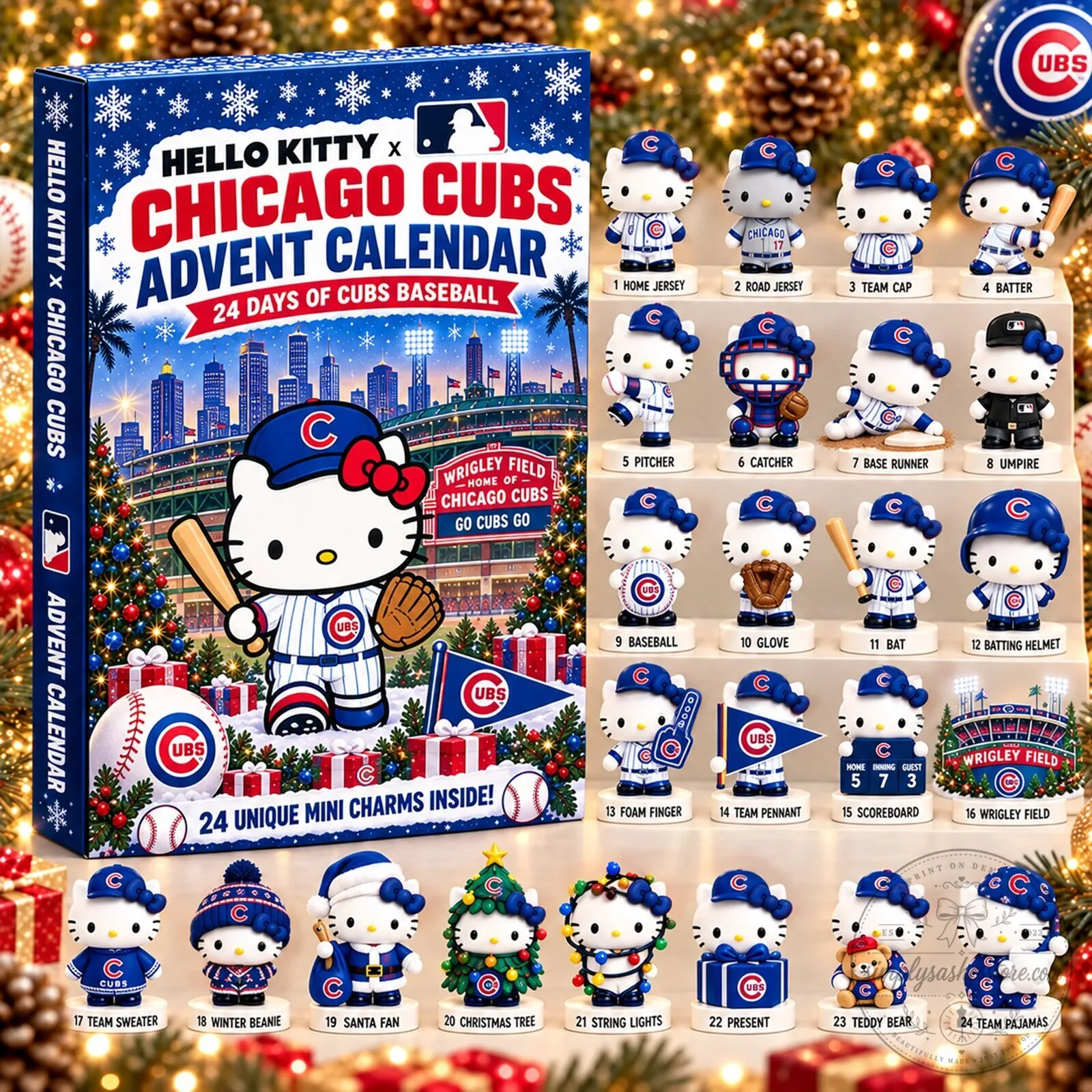 Hello Kitty Chicago Cubs Baseball Christmas Holiday Advent Calendar 3 Hello Kitty Chicago Cubs Baseball Christmas Holiday Advent Calendar