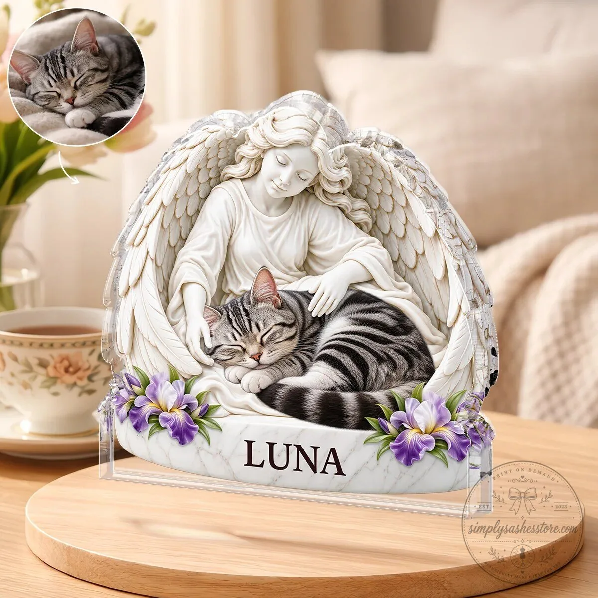Personalized Pet Memorial Angel Hugging Dog Custom Photo Acrylic Plaque 8 Personalized Pet Memorial Angel Hugging Dog Custom Photo Acrylic Plaque