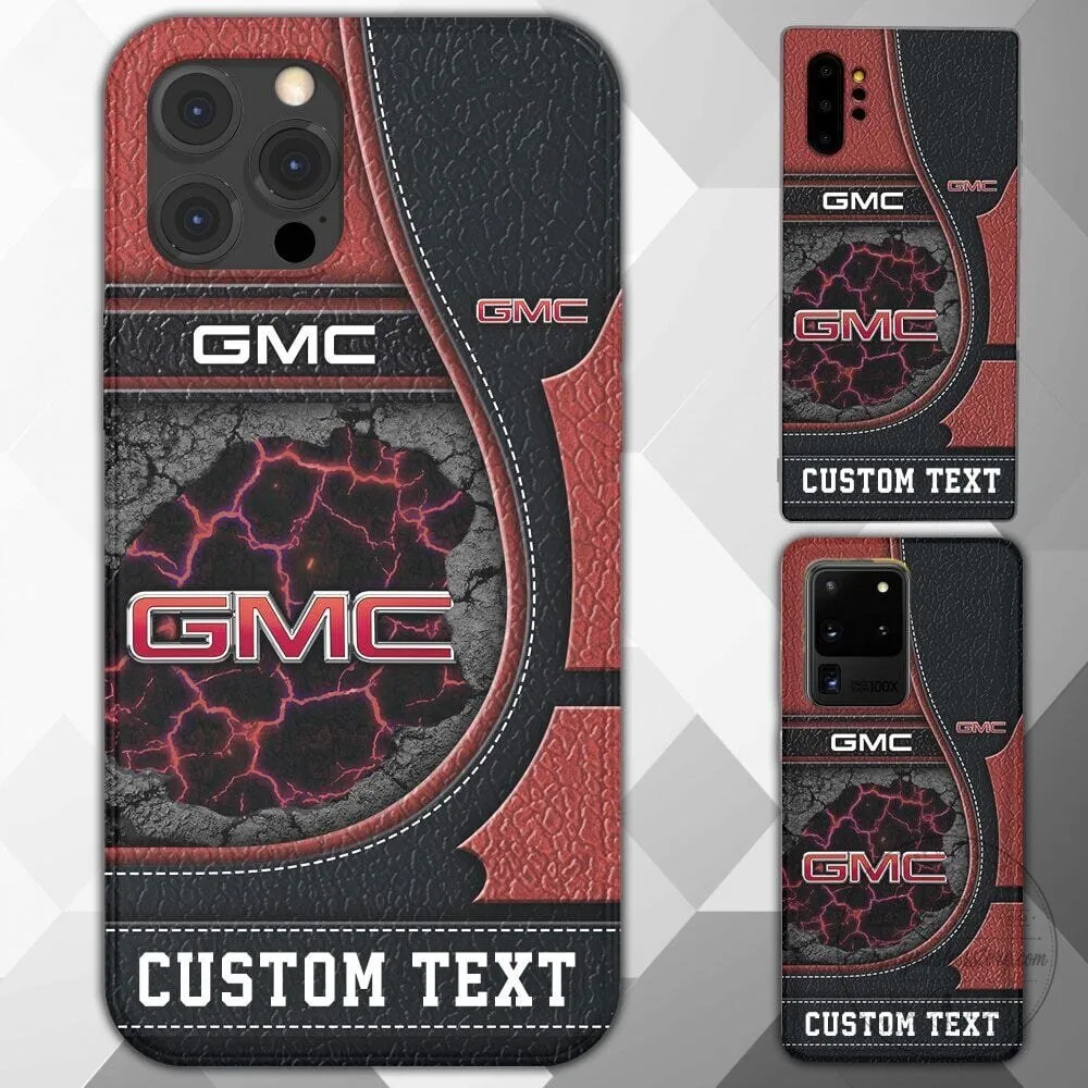 Red and Black Phone Case with Custom Text and GMC Logo
