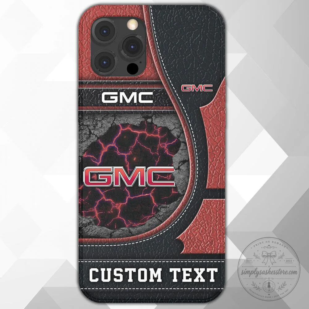 Red and Black Phone Case with Custom Text and GMC Logo 5 Red and Black Phone Case with Custom Text and GMC Logo