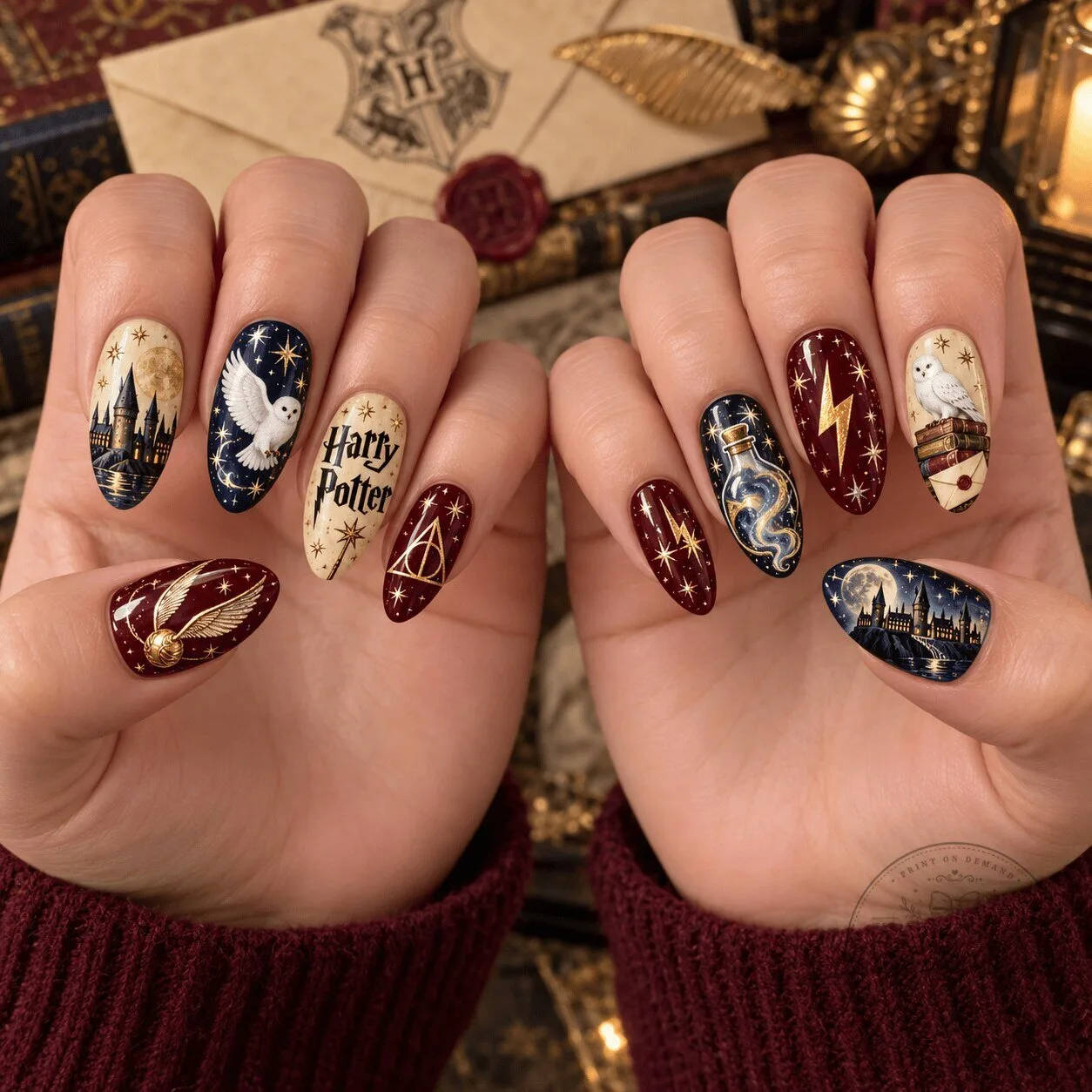 Harry Potter Hogwarts Magic Wizarding World Press On Nail Set 1 Harry Potter Hogwarts Magic Wizarding World Press On Nail Set