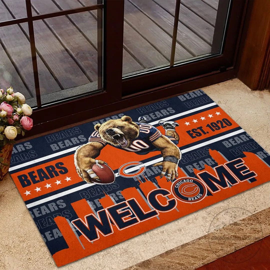 Chicago Bears Football Team Mascot Welcome Home Doormat 8 Chicago Bears Football Team Mascot Welcome Home Doormat