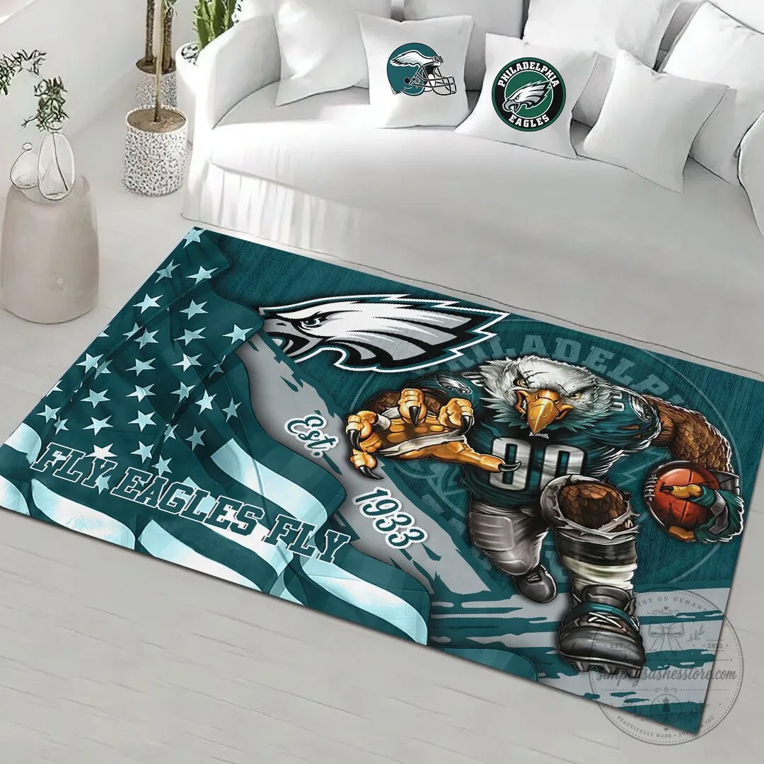 Philadelphia Eagles Football Team Logo and Mascot Design Area Rug 3 Philadelphia Eagles Football Team Logo and Mascot Design Area Rug