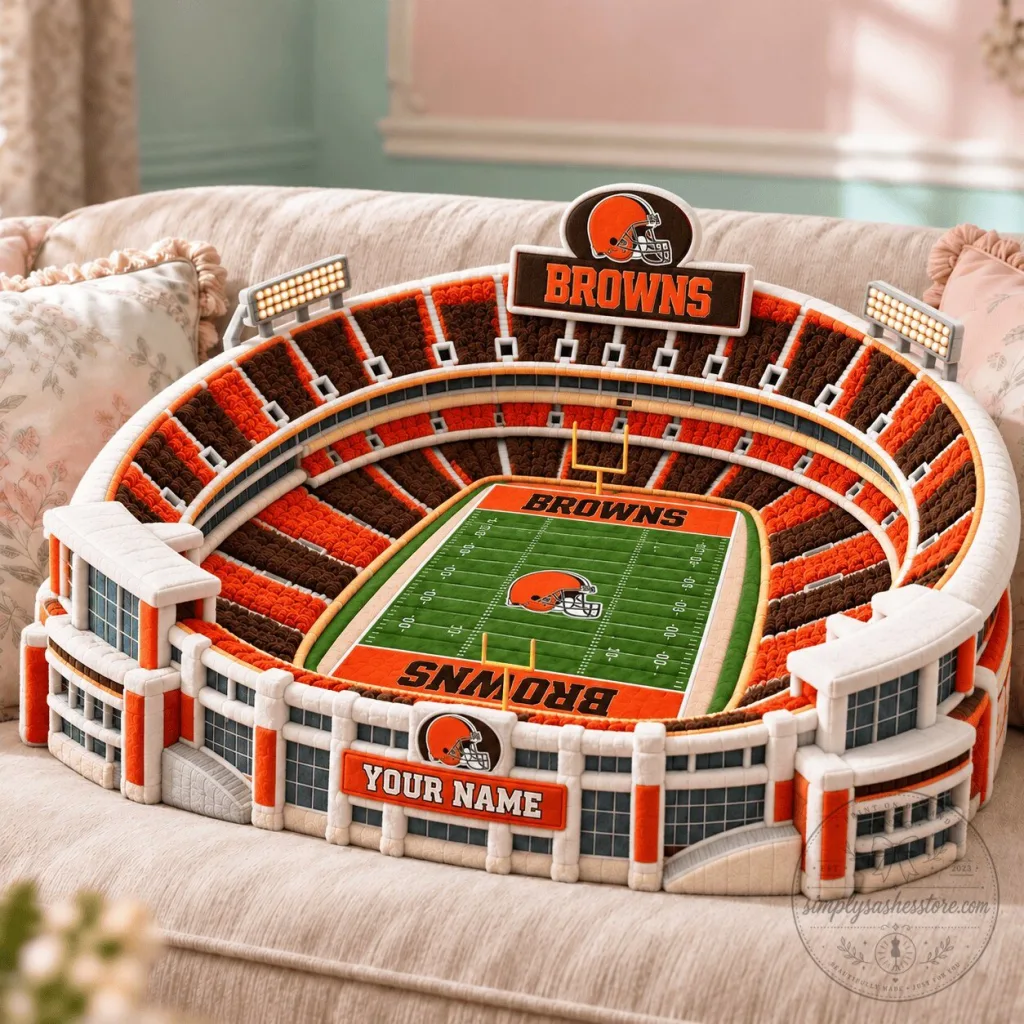Cleveland Browns Football Stadium Shaped Decorative Pillow Cleveland Browns Football Stadium Shaped Decorative Pillow