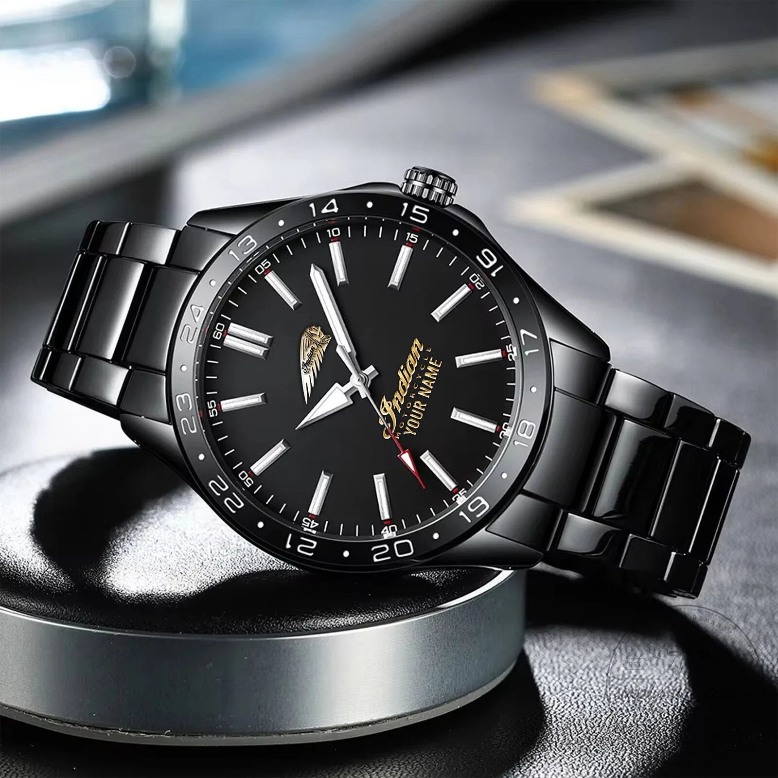 Indian Motorcycle Custom Name Engraved Stainless Steel Waterproof Watch 17 Indian Motorcycle Custom Name Engraved Stainless Steel Waterproof Watch