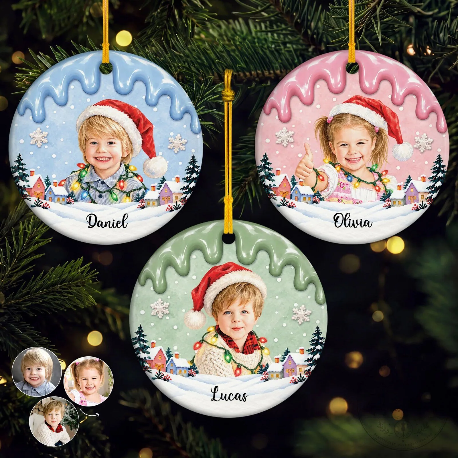 Personalized Kids Photo Christmas Ornament - Custom Child Picture Holiday Decor 5 Personalized Kids Photo Christmas Ornament - Custom Child Picture Holiday Decor