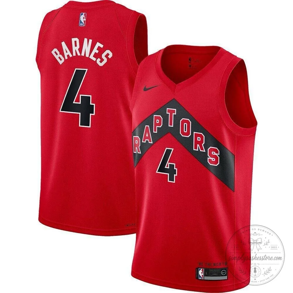 Toronto Raptors Scottie Barnes Red Icon Edition Basketball Jersey